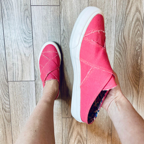 Yvonne Slip on Sneakers - Pink-Shoes-The Gray Barn Boutique, Templeton Massachusetts