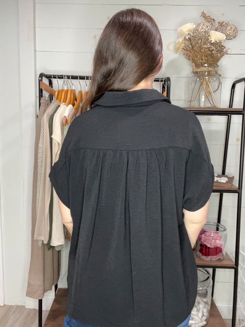 Black Short Sleeve Blouse