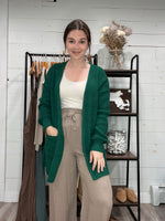 Waffle Cardigan in Green