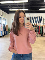 Corded Pullover in Light Pink