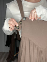 Crepe Overalls in Brown