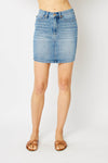 Tummy Control Denim Skirt by Judy Blue