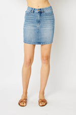 Tummy Control Denim Skirt by Judy Blue