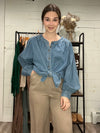 Wide Leg Linen Pants in Brown