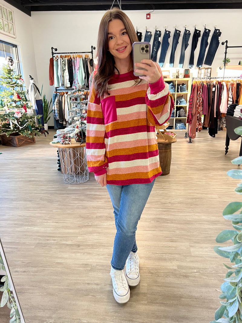 Soft as Chenille Striped Long Sleeve