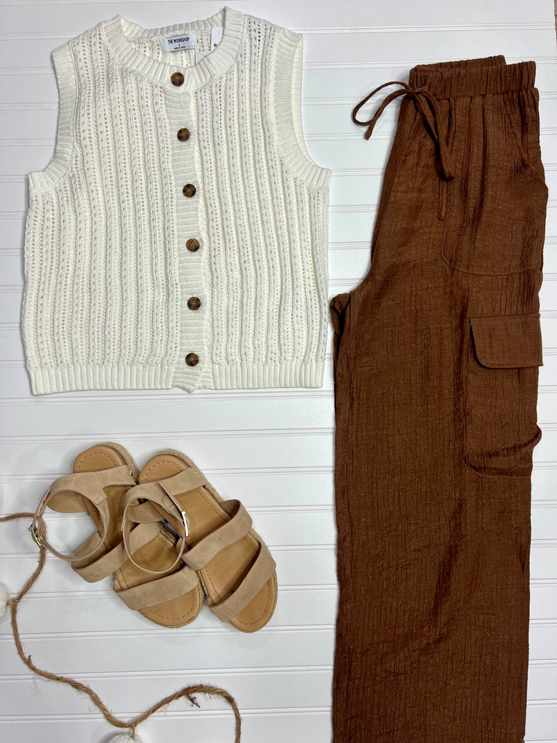 Sleeveless Knit Cardigan