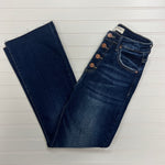 High Rise Button Fly Flare Jeans