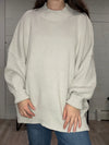 Oversized Mock Neck Sweater in Bone
