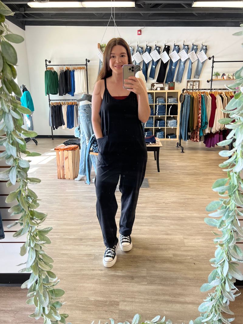 Spaghetti Strap Jumpsuit in Black