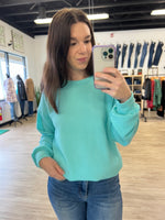 Corded Pullover in Mint