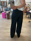 Pull On Wide Leg Trousers in Black