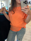 Cotton Boyfriend Tee in Coral