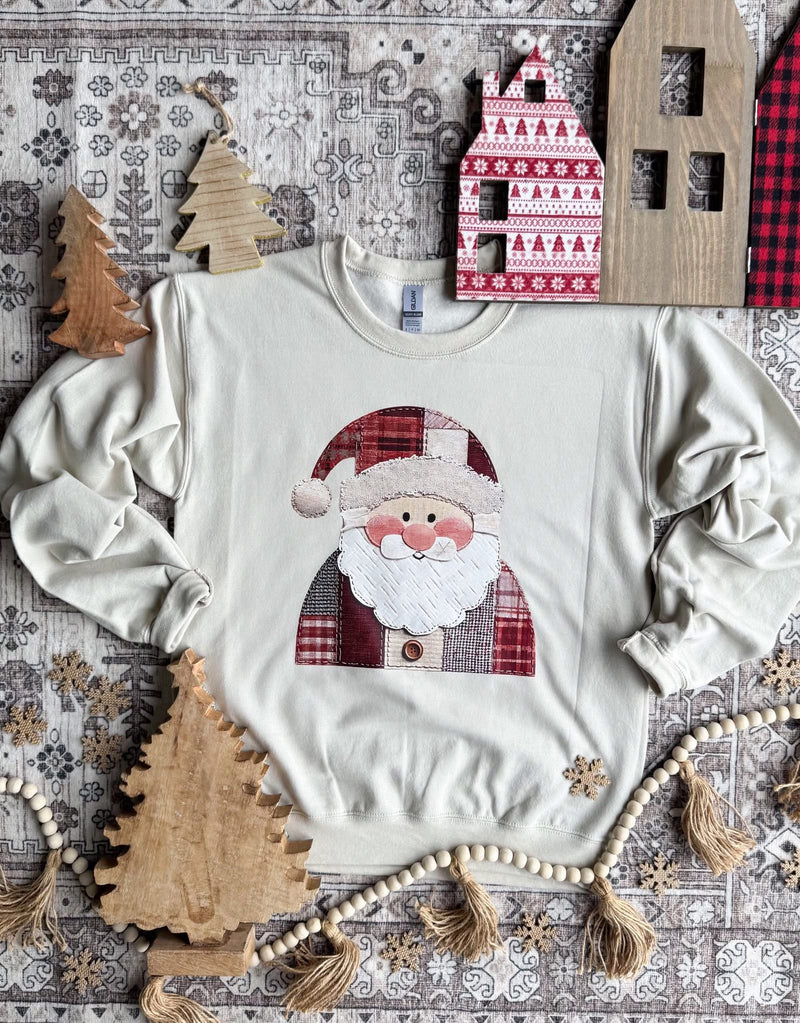 PREORDER - PATCHWORK SANTA CREWNECK
