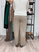 Wide Leg Linen Pants in Brown