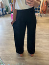 Pull On Wide Leg Trousers in Black