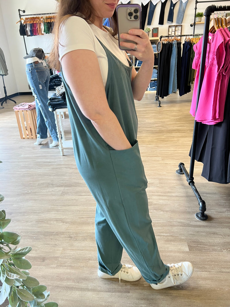 Spaghetti Strap Jumpsuit in Ash Jade
