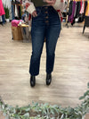 High Rise Button Fly Flare Jeans