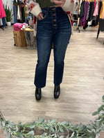 High Rise Button Fly Flare Jeans