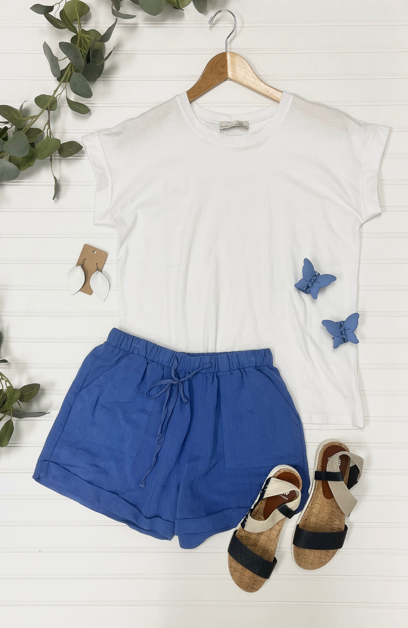 Cotton Relaxed Tee in White
