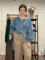 Denim Buttondown Top