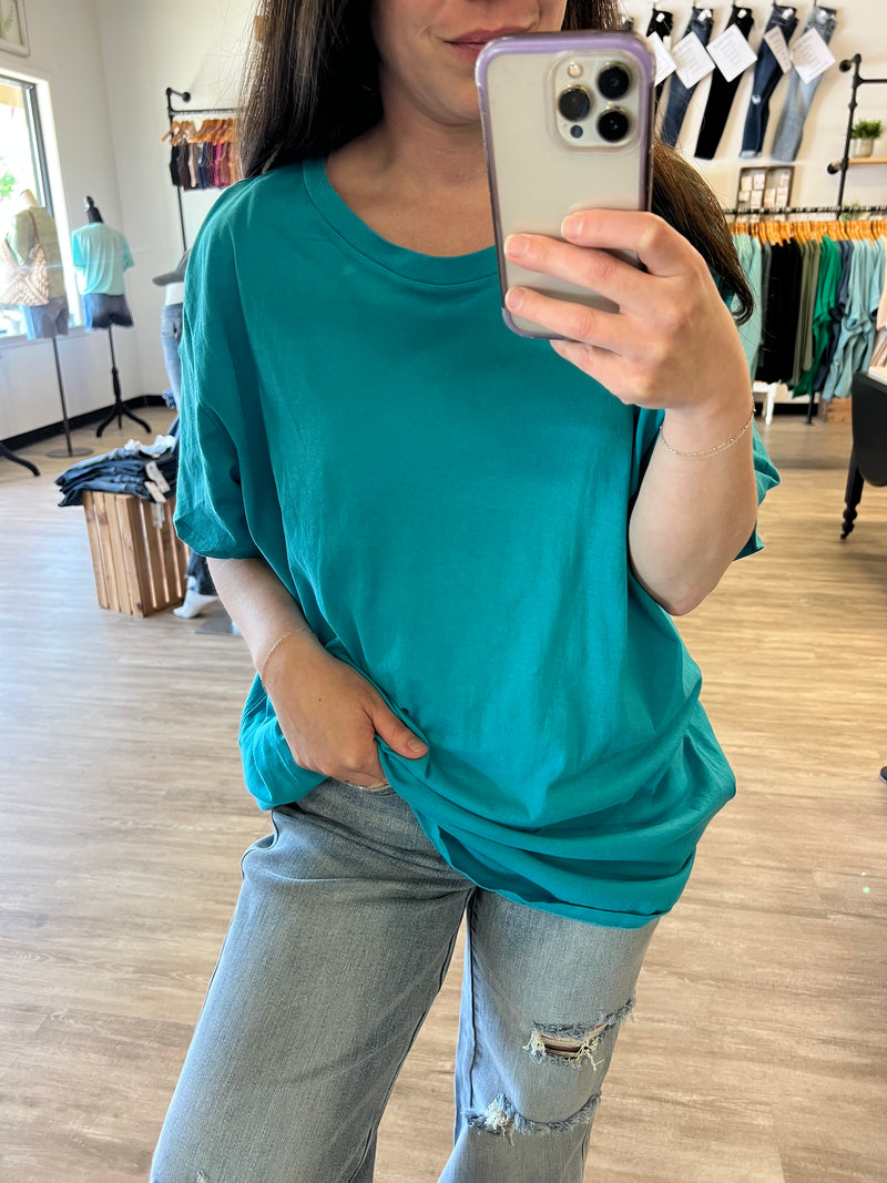 Cotton Boyfriend Tee in Ice Blue