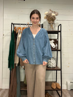 Denim Buttondown Top