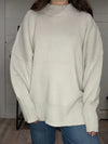 Oversized Mock Neck Sweater in Bone
