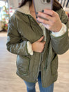 Quilted Puffer Jacket in Army