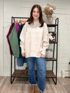 Oversized Mock Neck Sweater in Bone