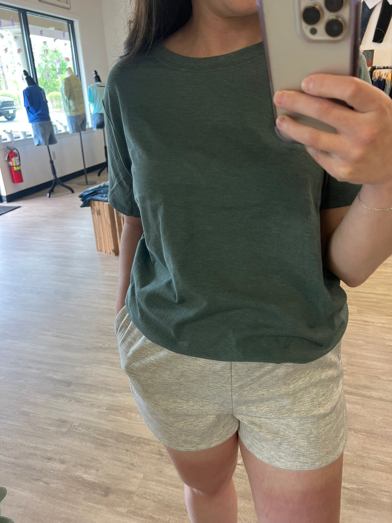 Cotton Boyfriend Tee in Ash Jade