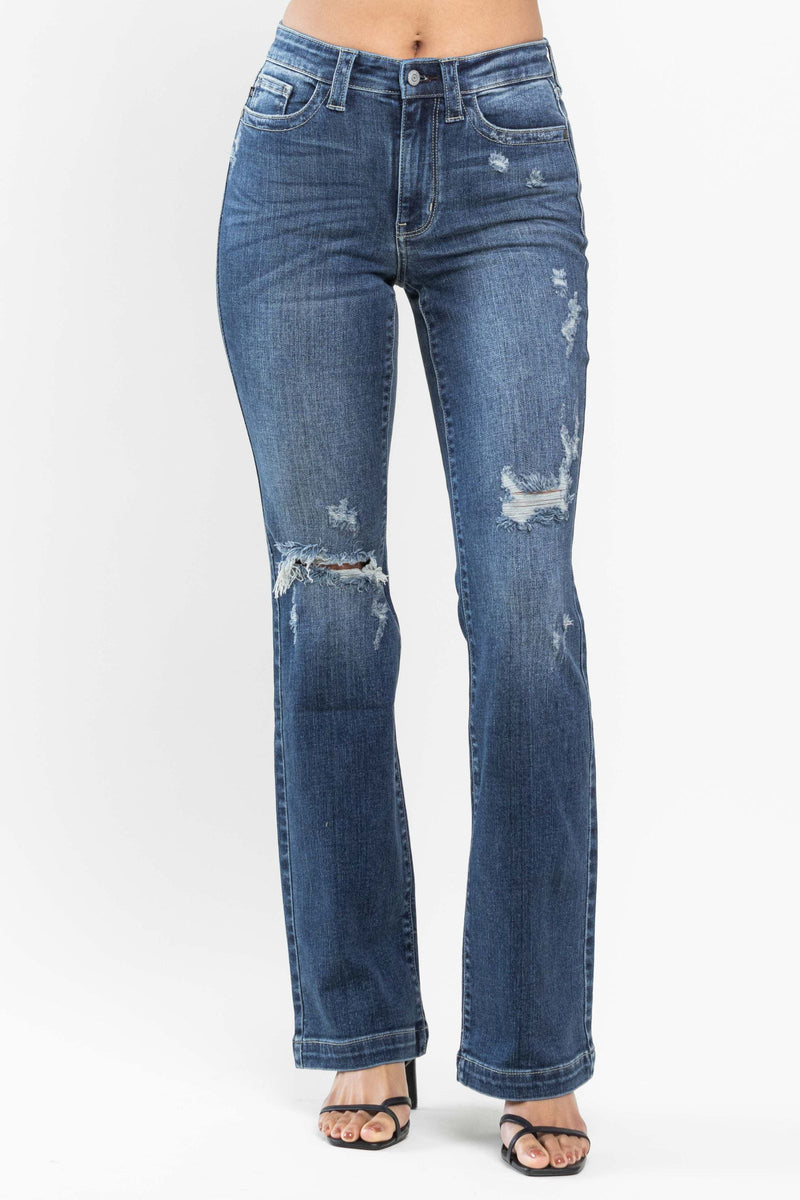 Distressed Bootcut Jeans by Judy Blue