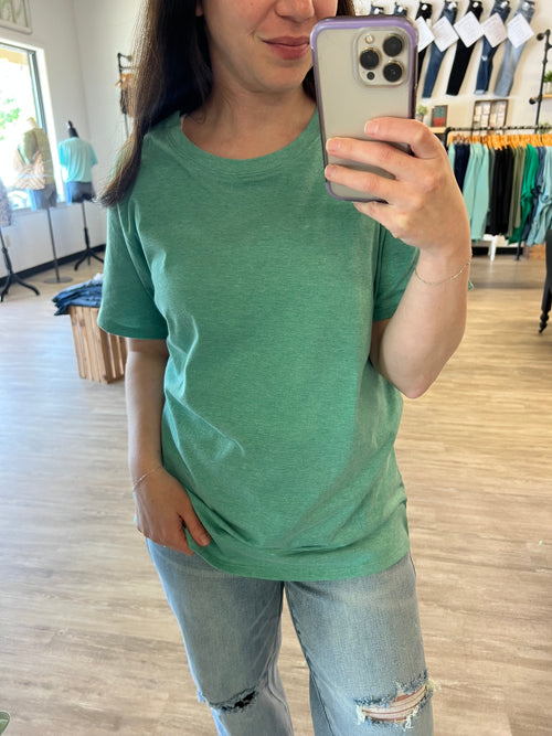 Cotton Boyfriend Tee in Kelly Green