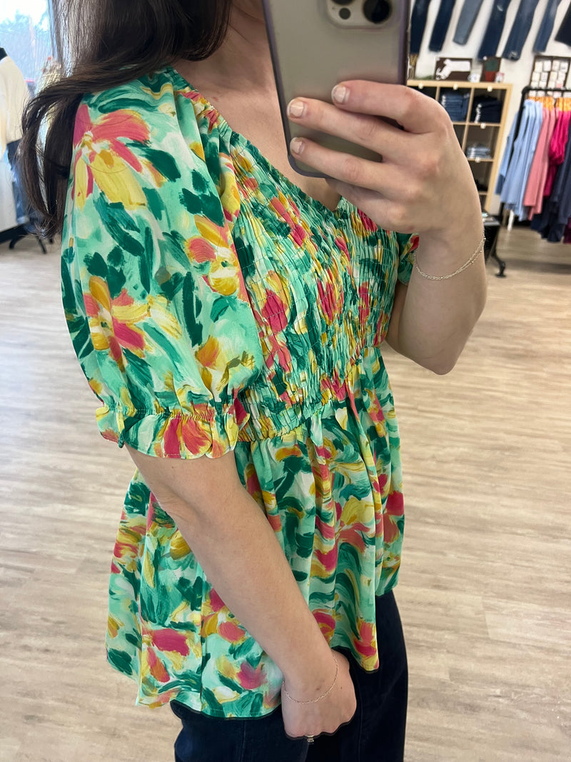 Spring Fling Short Sleeve Blouse