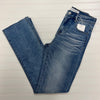 High Rise Bootcut Jeans with Side Slit Detail