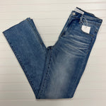 High Rise Bootcut Jeans with Side Slit Detail
