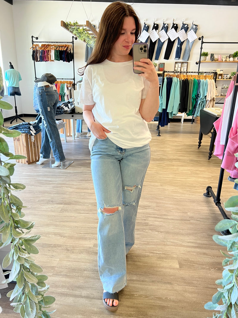 Cotton Boyfriend Tee in White