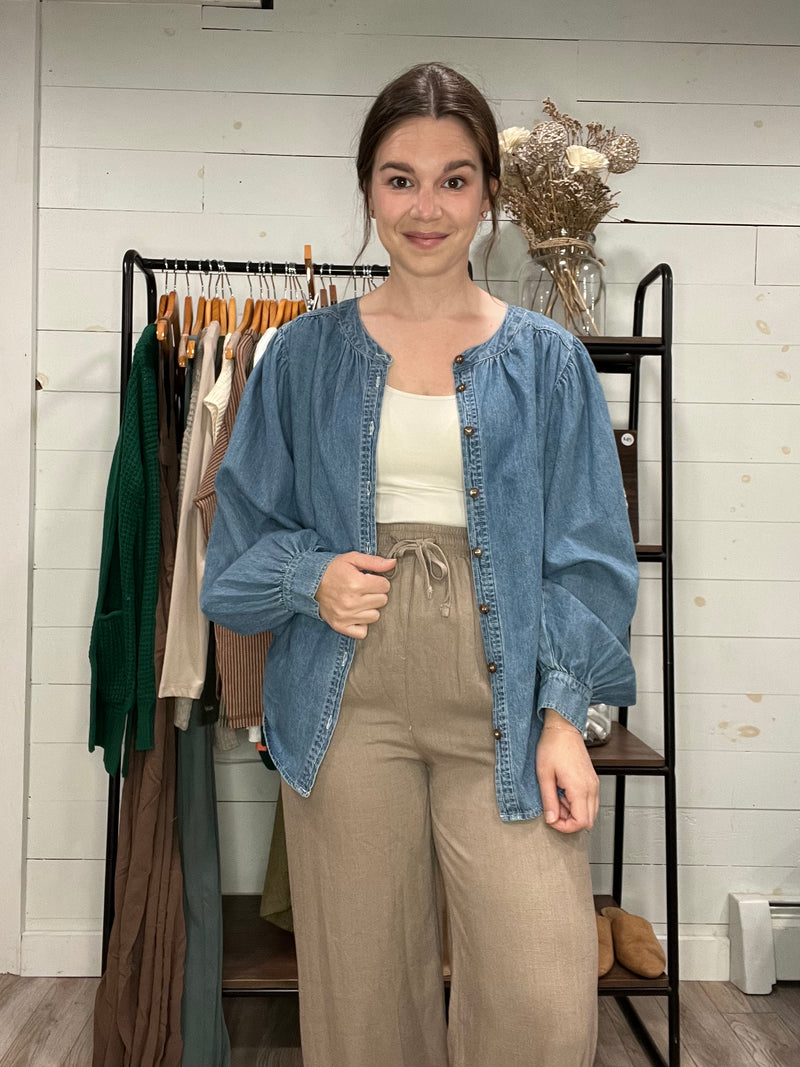 Denim Buttondown Top