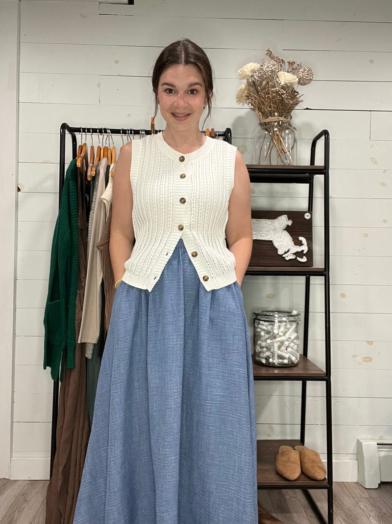 Sleeveless Knit Cardigan
