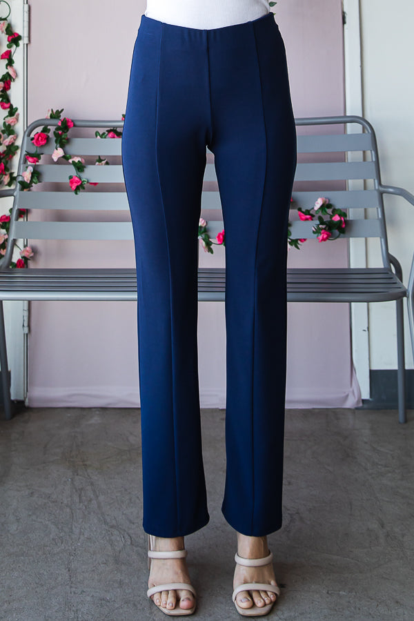 Front-Lined Pull-On Dress Pants in Navy Small Front-Lined Pull-On Dress Pants in Navy Small