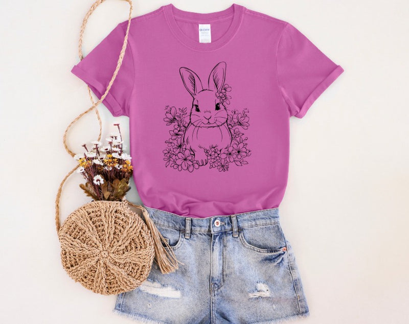 Bunny Floral Graphic Tee - In Stock