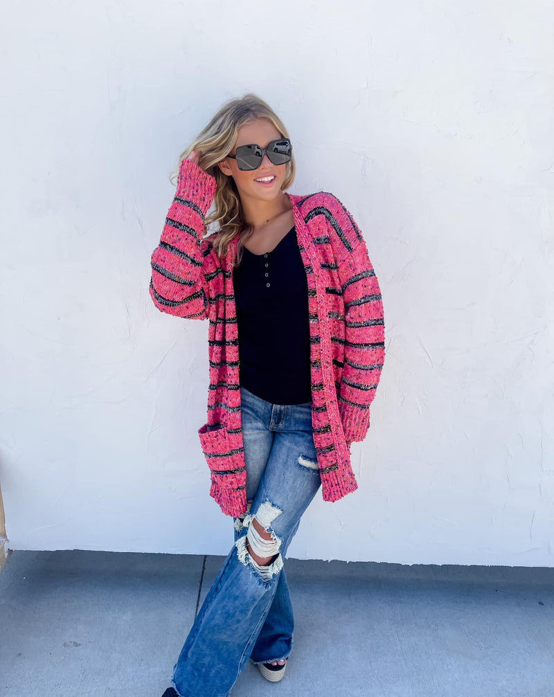 Striped Confetti Cardigan - PREORDER