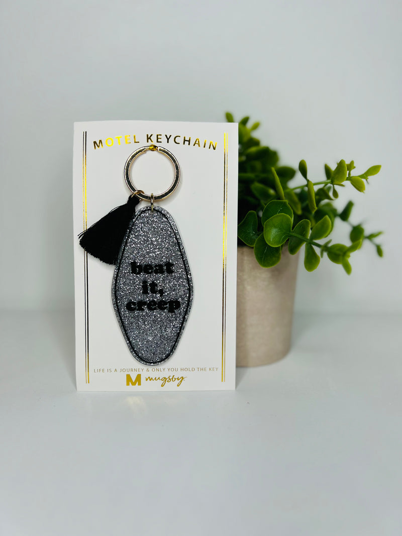 Beat it, Creep Motel Keychain