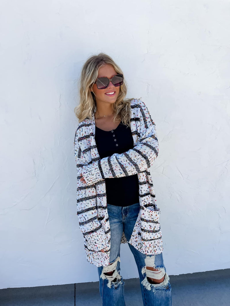 Striped Confetti Cardigan - PREORDER