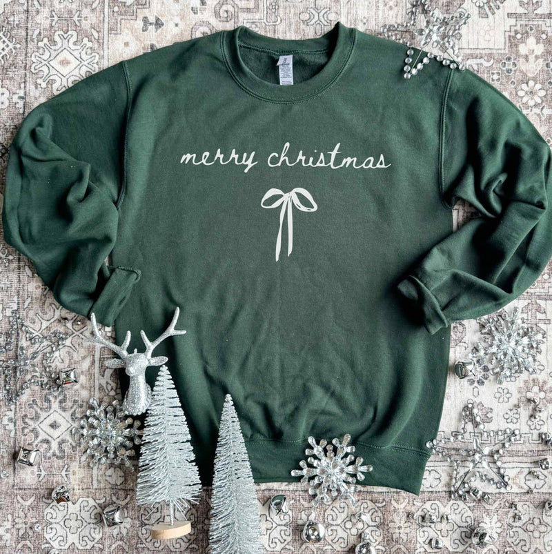 PREORDER - MERRY CHRISTMAS BOW CREWNECK