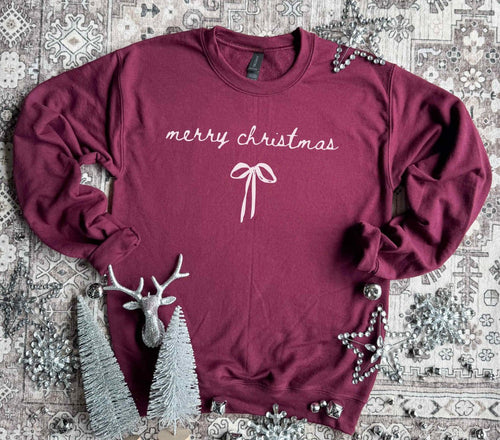 PREORDER - MERRY CHRISTMAS BOW CREWNECK