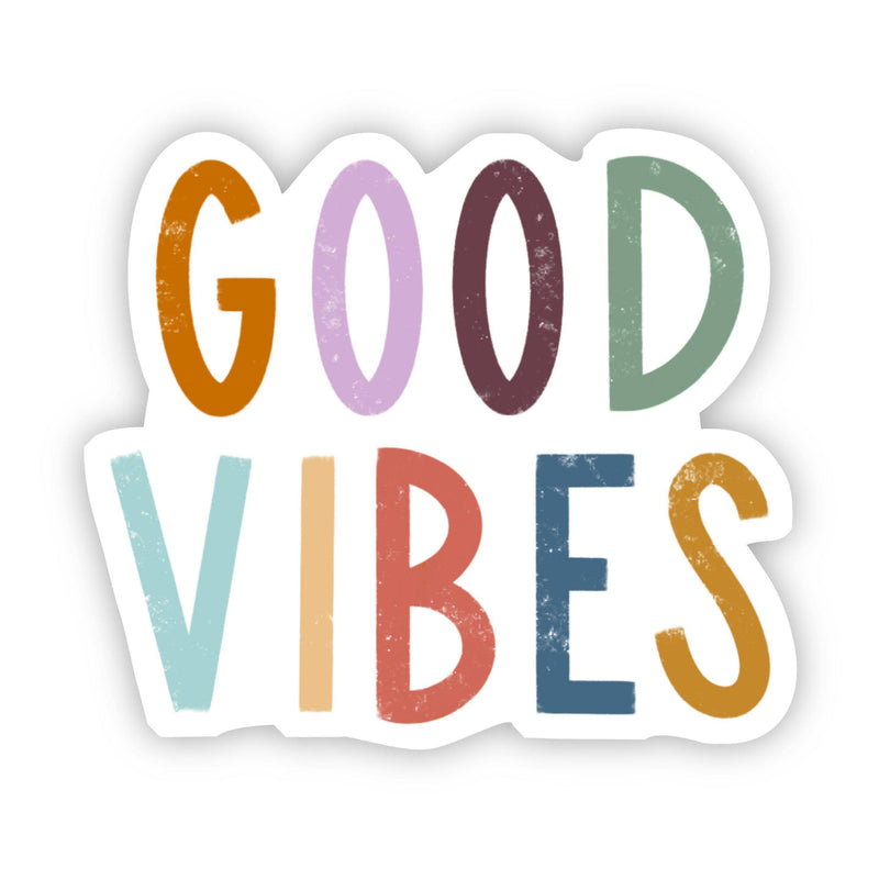 Good Vibes Multicolor Lettering Sticker-Gifts-The Gray Barn Boutique, Templeton Massachusetts