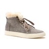 Grey Fur Lace-Up High-Top Sneakers-Shoes-The Gray Barn Boutique, Templeton Massachusetts