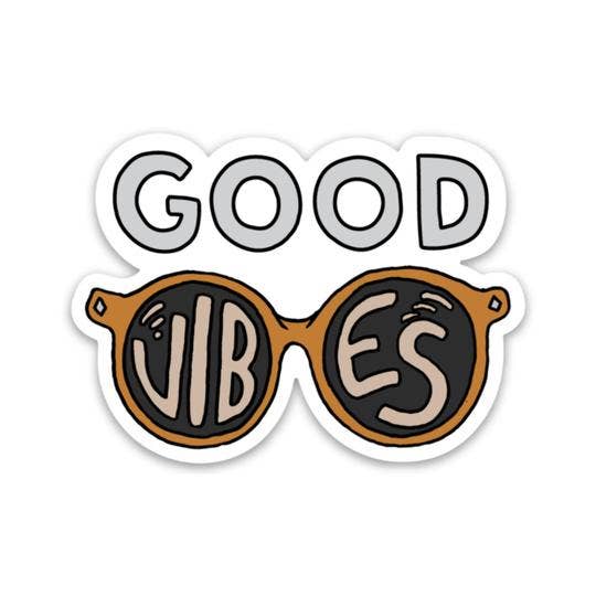 Good Vibes Sunglasses Sticker-Gifts-The Gray Barn Boutique, Templeton Massachusetts