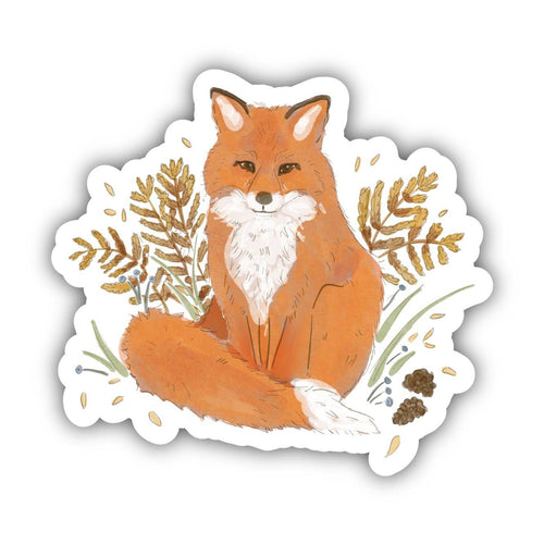 Orange Fox Fall Sticker-The Gray Barn Boutique, Templeton Massachusetts