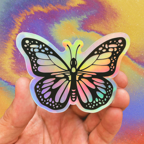 Butterfly Holographic Sticker-The Gray Barn Boutique, Templeton Massachusetts